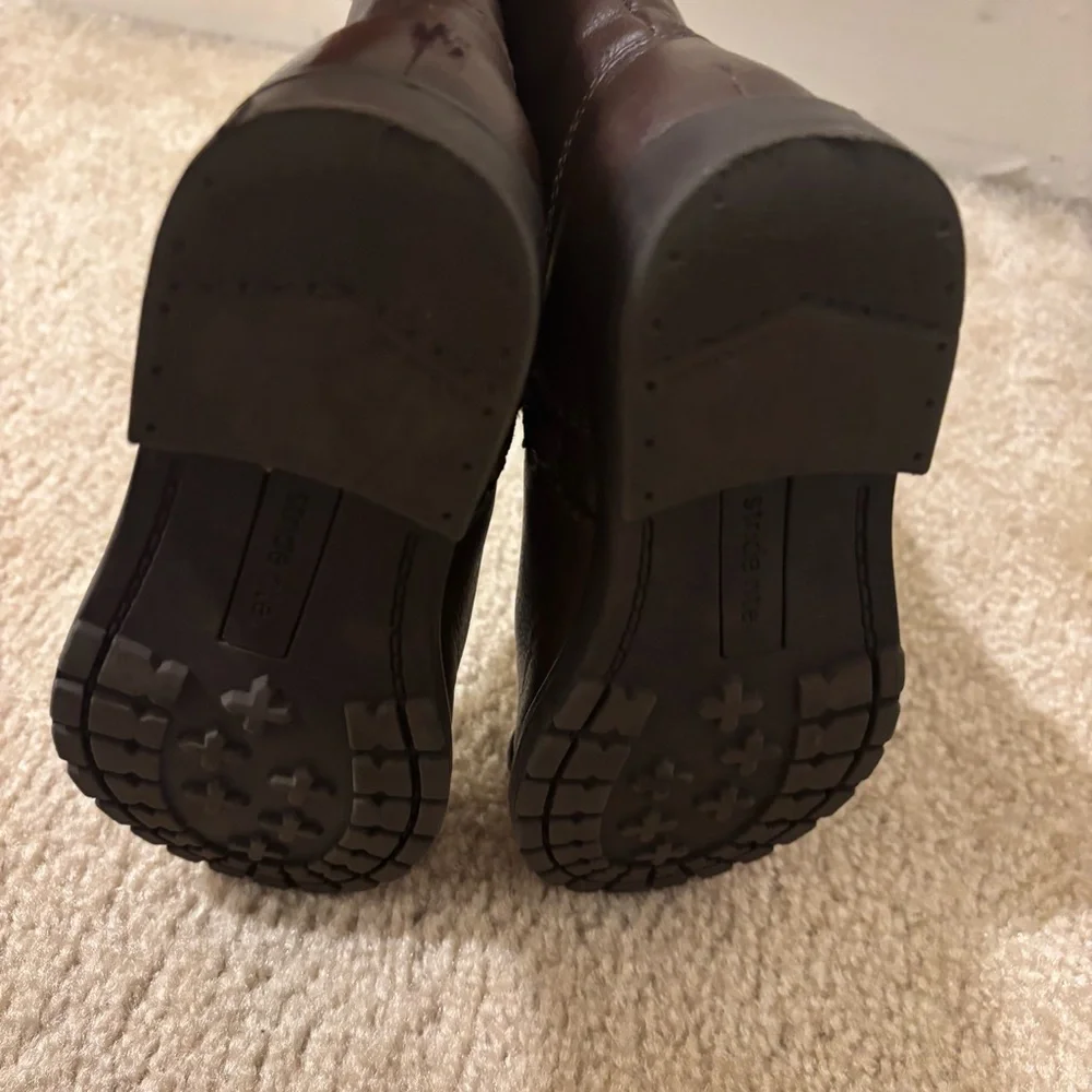 Stride Rite Brown Valerie Knee Length Leather-Like Boots Size 9